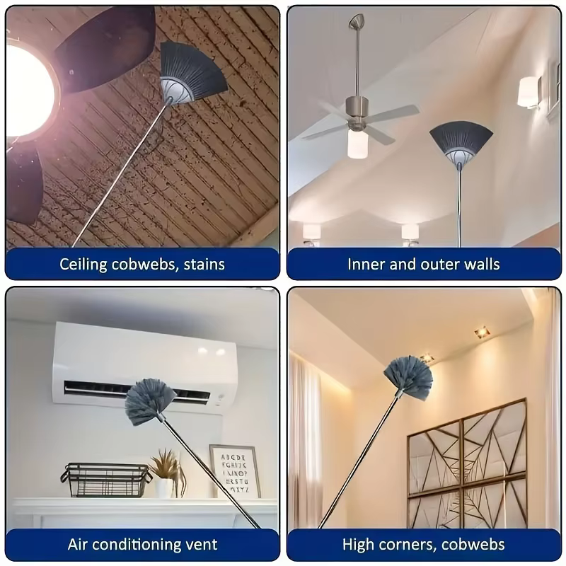Brosse à dépoussiérer extensible pour le nettoyage des toiles d'araignée au plafond