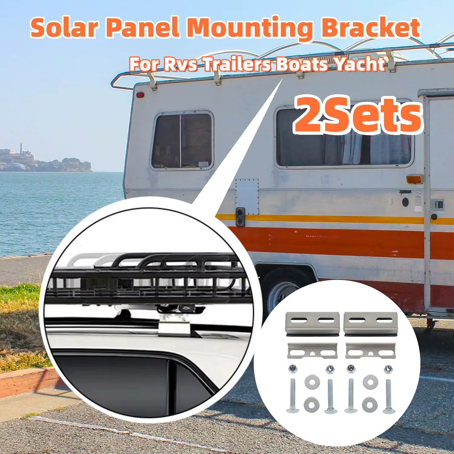 Support de montage de Rail de toit pour camping-car, 2 pièces, panneau solaire, barres de toit, remorques, pièces de toit de bateau pour Fiat Ducato Peugeot Boxer citroën relais