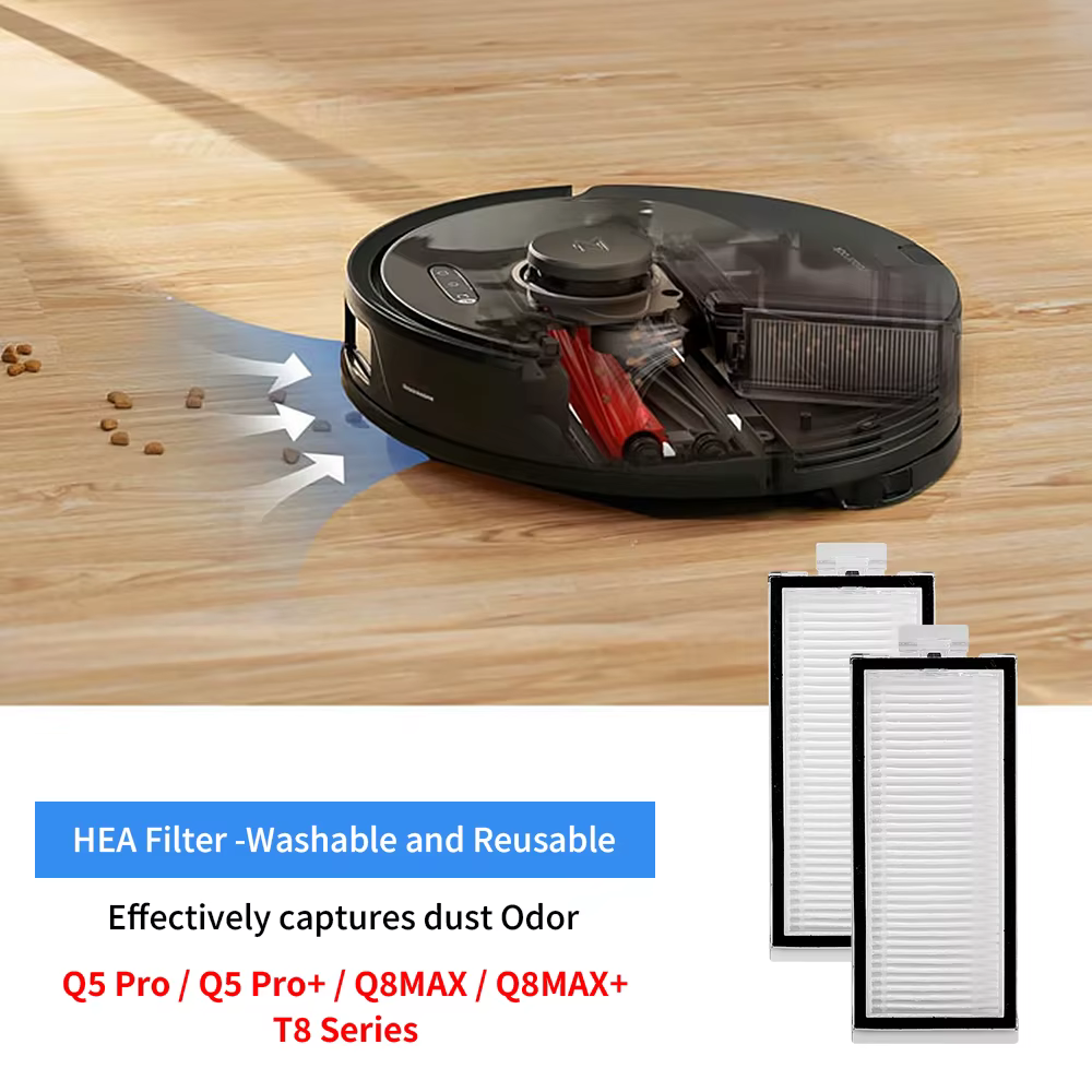 Filtre HEPA pour Roborock Q5 Pro/Q5 Pro +/Q5 Pro Plus/Q7 Max/Q7 Max +/Q8 Max/Q8 Max +/Q8 Max Plus/T8