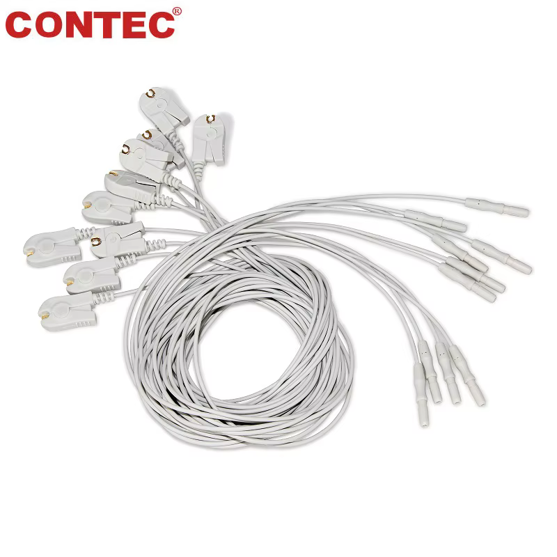 CONTEC-Accessoires pour moniteur EEG, capuchon EEG, électrodes à clip d'oreille, câble EEG, série KT88