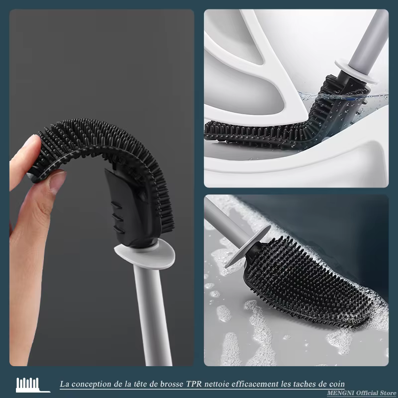 Brosse de toilette de luxe salle de bain montage mural outil de nettoyage à vidange rapide