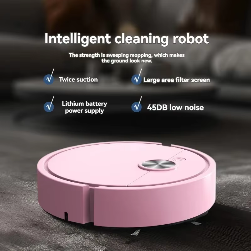 Nouveau Robot Aspirateur Intelligent 5-en-1 Modèle 2026 – Mini Machine de Nettoyage Automatique pour la Maison avec Chargement USB et Fonction Balayage et Lavage