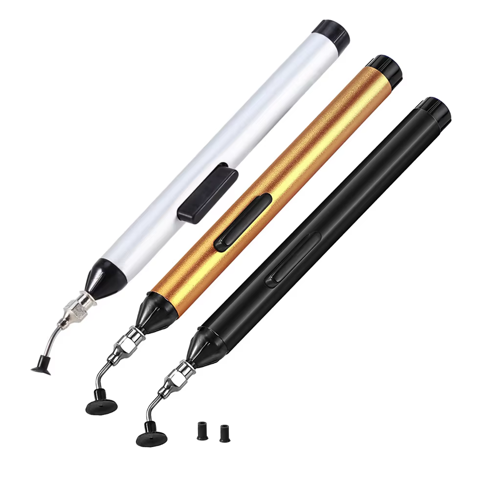 Stylo d'aspiration sous vide IC SMD, pompe à ventouse, pince à épiler IC SMD, outil de ramassage, outils de dessoudage à souder avec 3 têtes d'aspiration