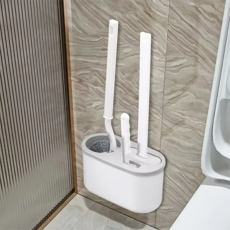 Brosse de toilette murale en silicone