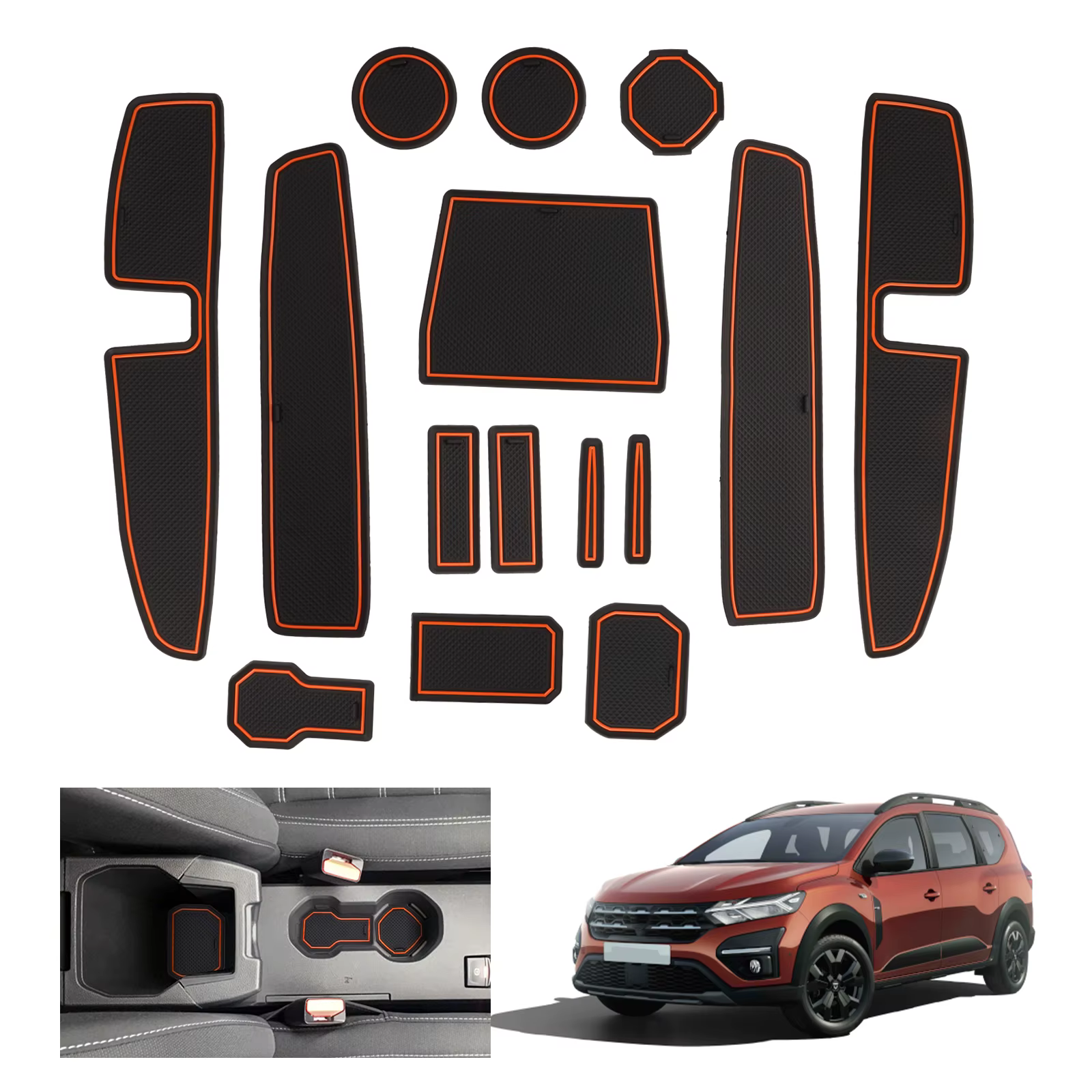 RUIYA pour Dacia Jogger Hybrid 2021 2022 2023 2024 2025 2026 Tapis de porte de voiture antidérapant Tapis de fente Auto Intérieur Dacia Jogger Accessoires 2024