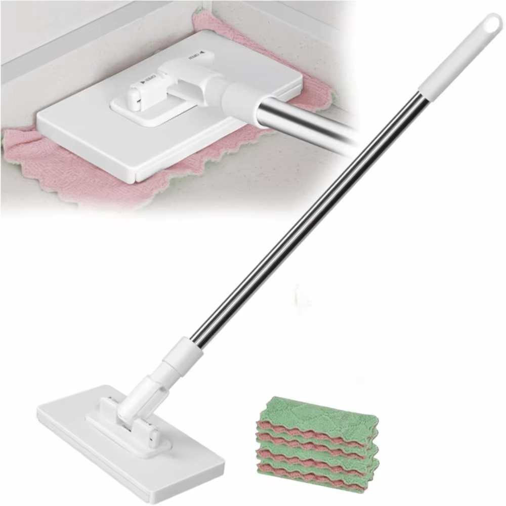 Nouveau avec 3 chiffons réutilisables vadrouille mains libres 360 ° Serre-tête rotative, Clip de vadrouille automatique, vadrouille, dépoussiérage