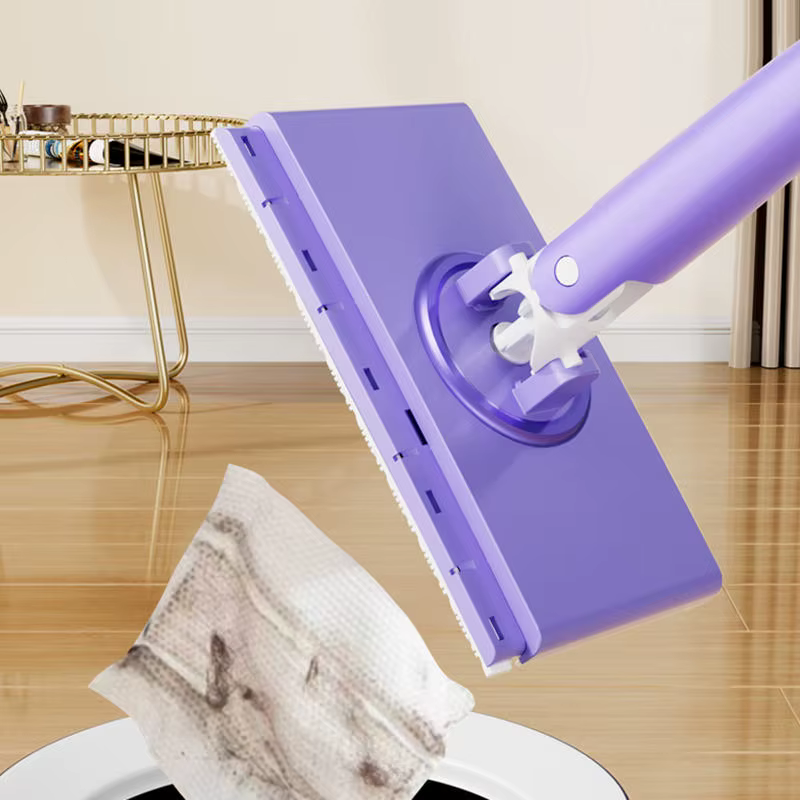 Serpillère de nettoyage mains libres pour sol/fenêtre 360 ° Mini serpillière rotative pour lingettes humides