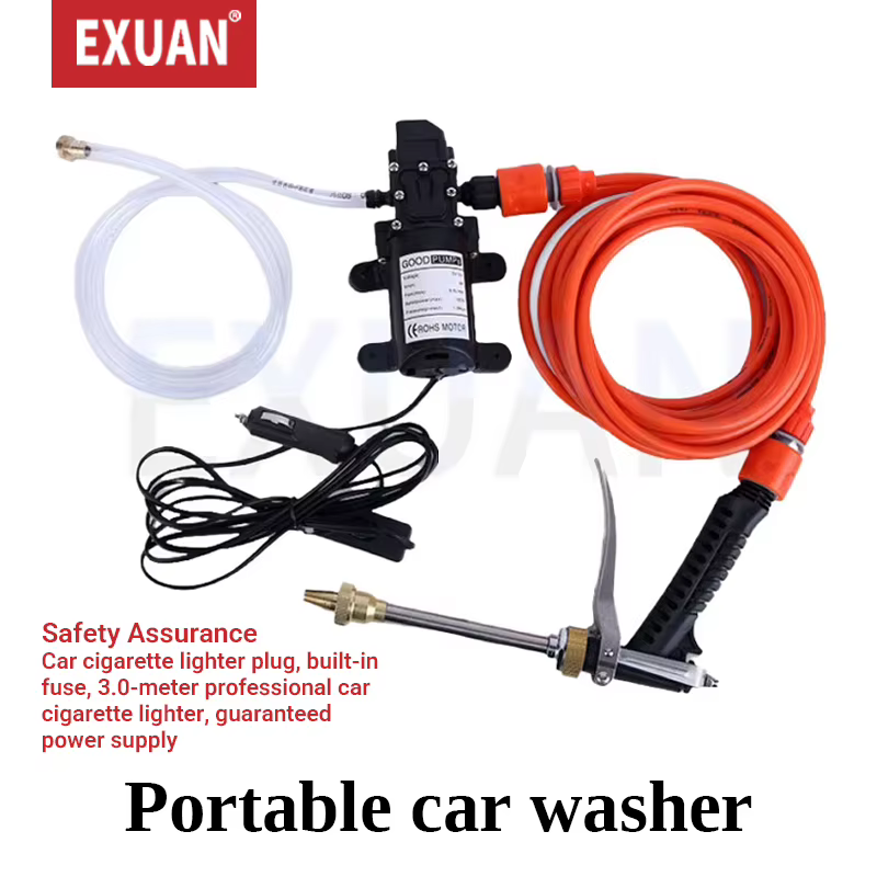 Nettoyeur haute pression portable 12V pour voiture, pompe à eau électrique, kit de pistolet de lavage pour véhicule, moto, nettoyage