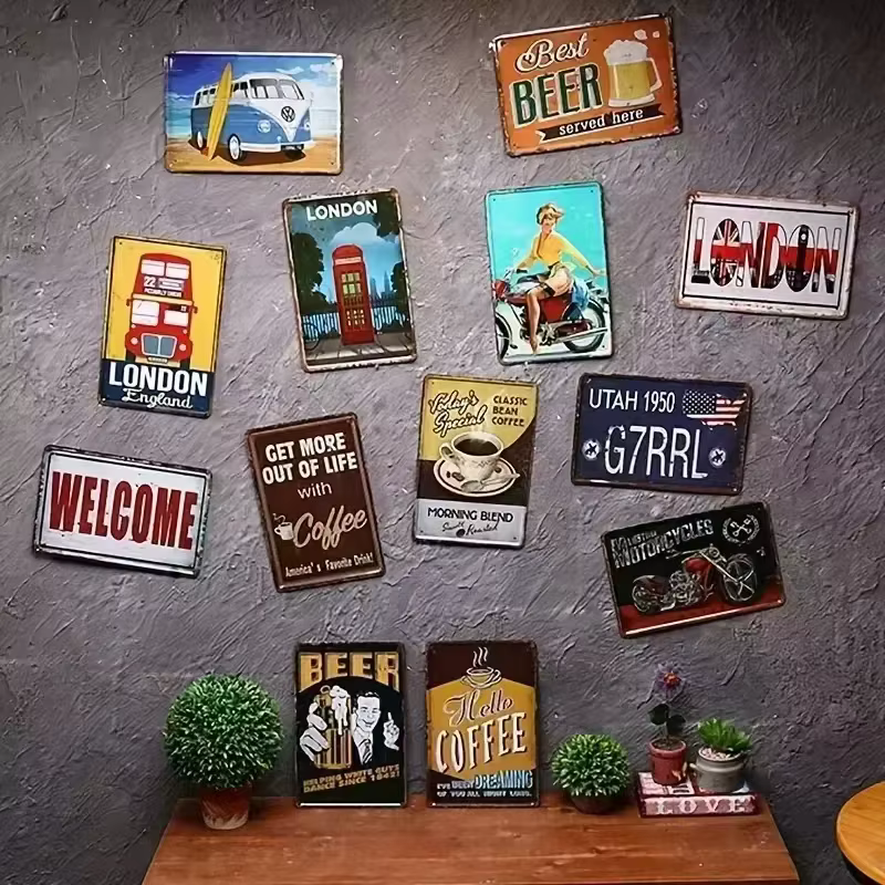 Plaque murale en métal vintage avec logo Aperol Spritz - Plaque de marque italienne avec design emblématique pour la maison, le bar, le café, le restaurant