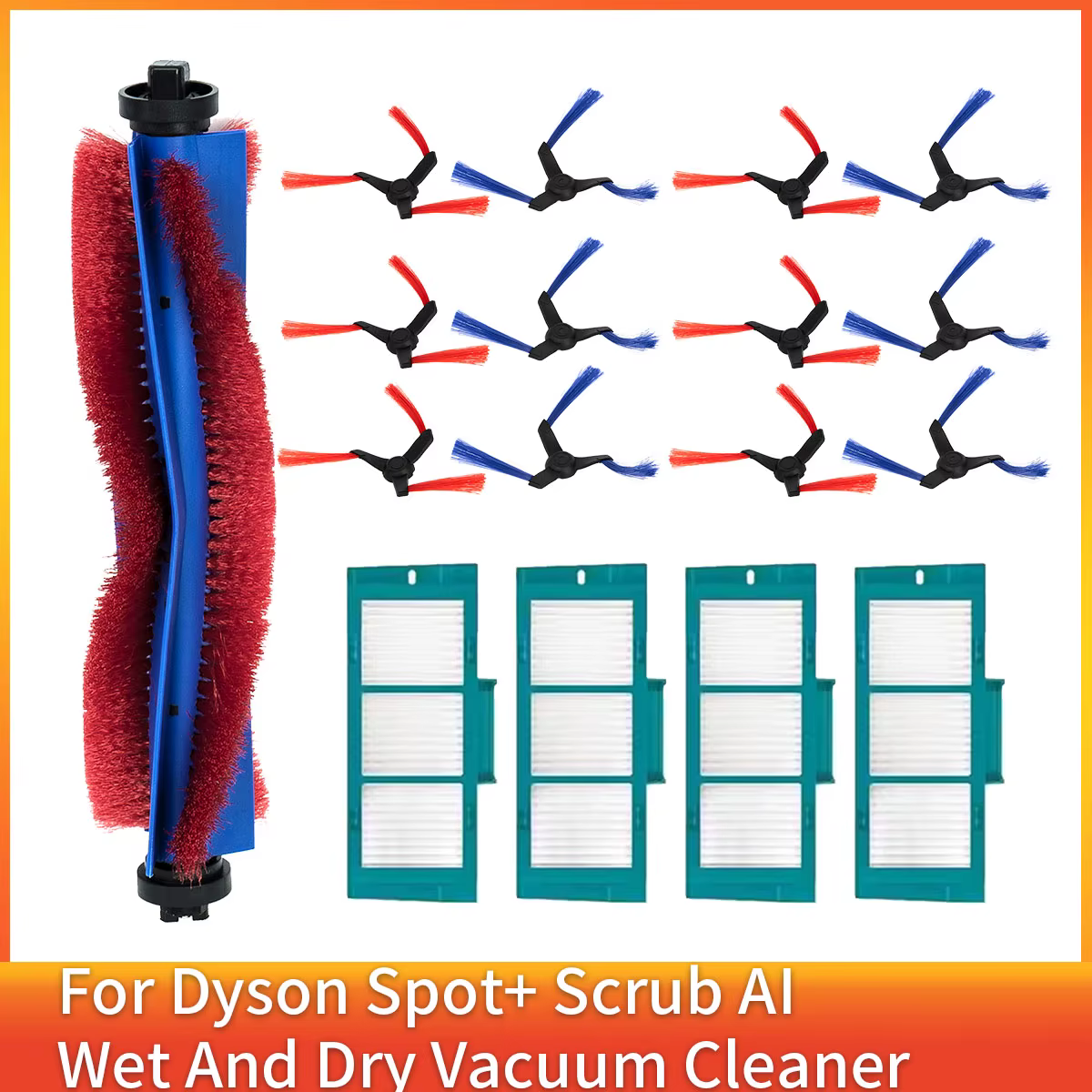 Pour aspirateur robot Dyson Spot+ Scrub AI Wet And Dry - Ensemble d'accessoires comprenant une brosse rotative