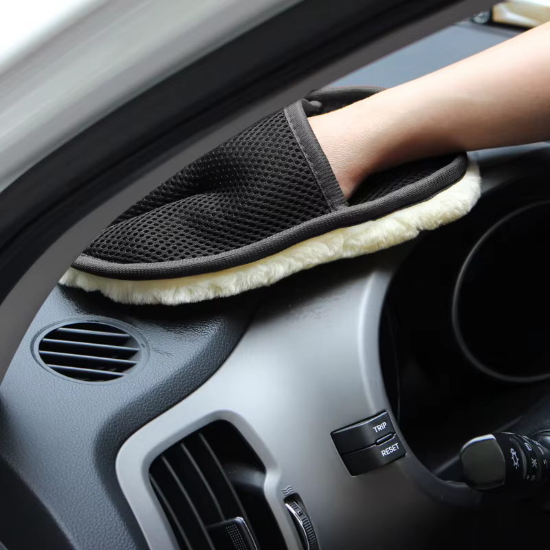 Gants de lavage de voiture en laine douce
