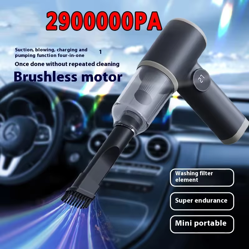 Aspirateur de voiture sans fil portatif 2990000pa 4-en-1 avec fonctions d'aspiration