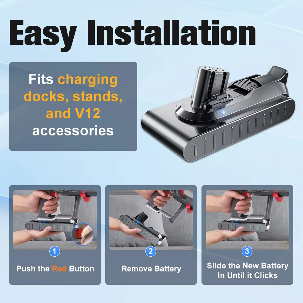 Pour batterie Dyson V12 25.5V 6000mAh