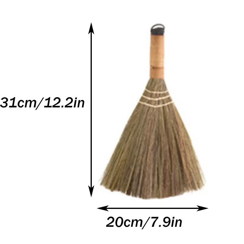Balai de style japonais à manche court avec poils doux pour le balayage des bureaux, des halls, des garages et des jardins