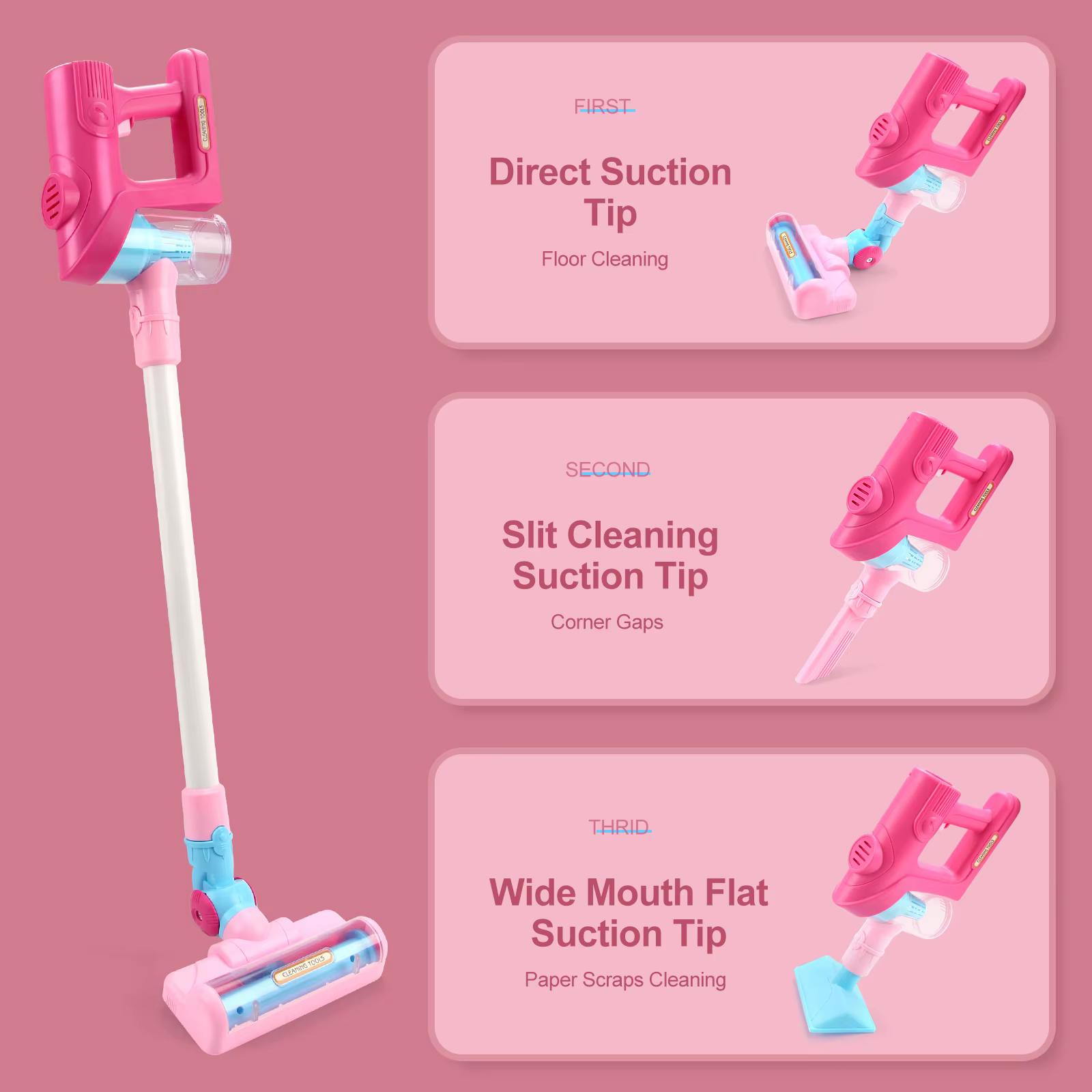 Mini aspirateur électrique avec lumière et nettoyeur de musique