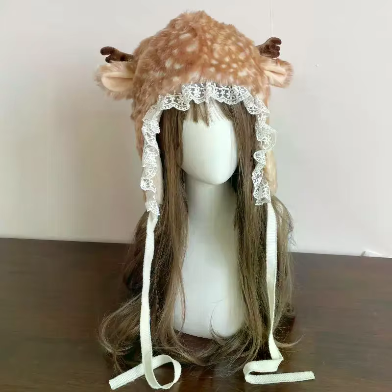 Jambières d'hiver en fausse fourrure de renne en peluche, bottes en fourrure Kawaii, couverture de chaussettes gothiques Punk, bottes hautes, Costume de spectacle