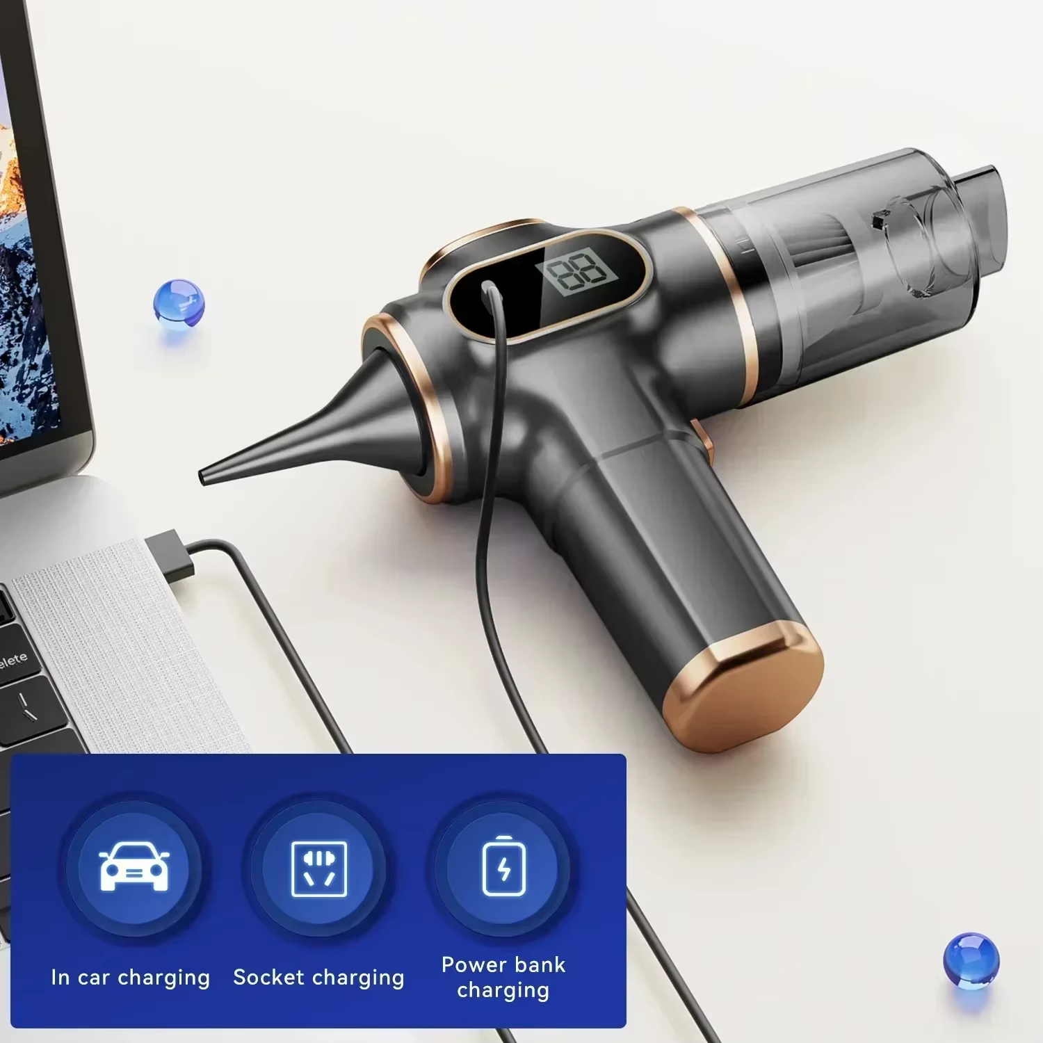Xiaomi Aspirateur à main sans fil 9500000Pa Nettoyage portable sans fil Utilisation polyvalente à la maison et en