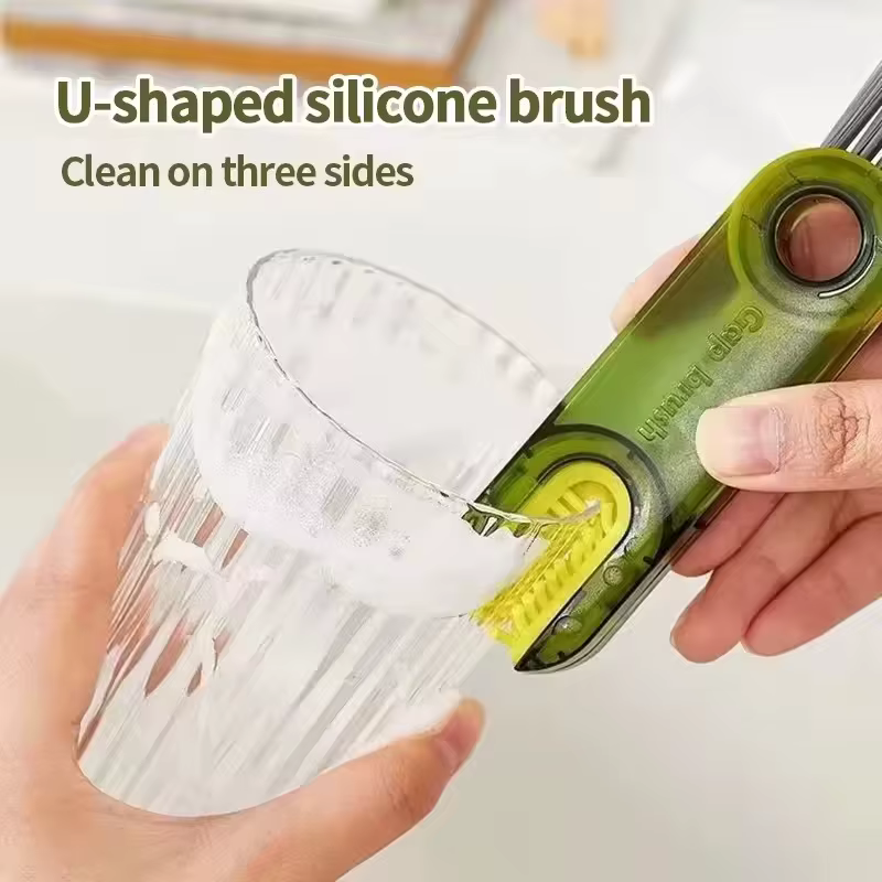 Brosse de nettoyage 3-en-1 pour bouteilles et couvercles