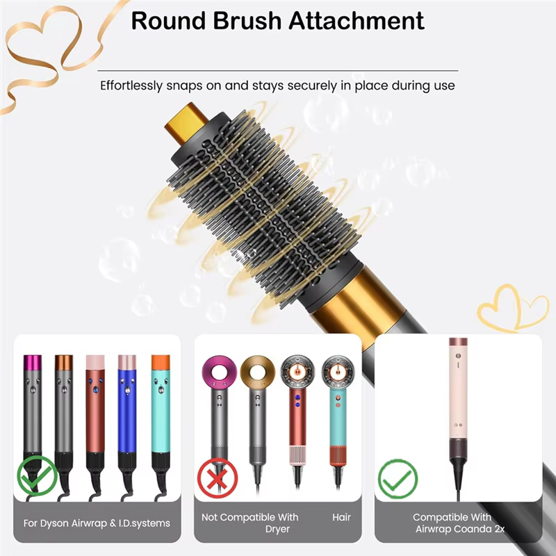 A78E-pour Dyson Airwrap HS01/HS05 HS08 fixation de brosse ronde/Airwrap Coanda 2X brosse volumisante ronde pour cheveux bouclés