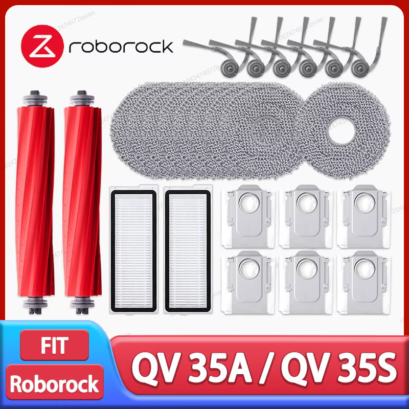 Roborock QV 35A / QV 35S Robot aspirateur accessoires brosse latérale principale vadrouille tissu filtre Hepa sac à poussière pièces de rechange