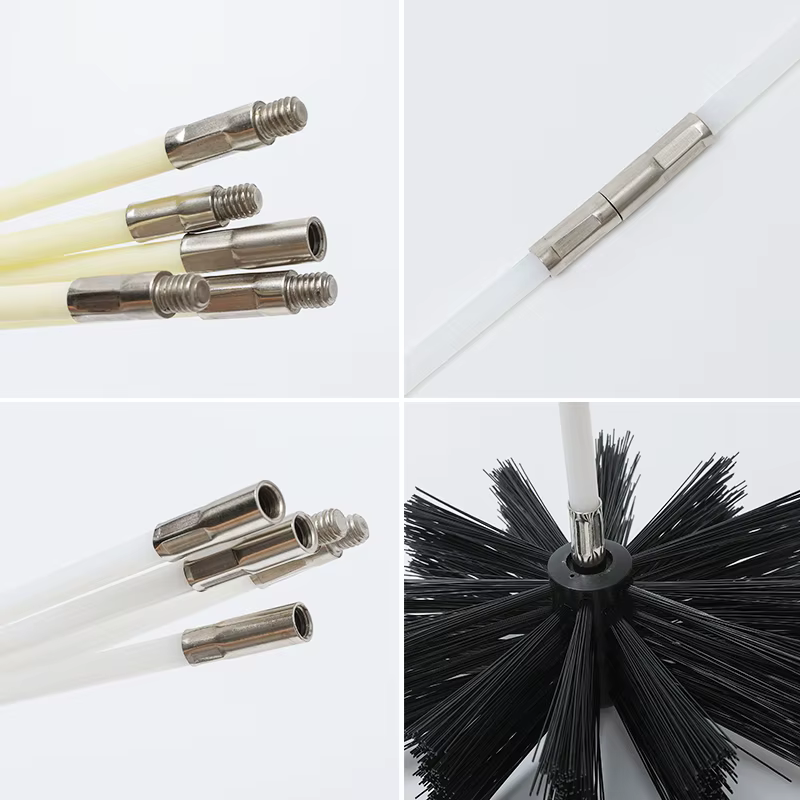 Brosse de Cheminée,Kit de nettoyage d'évent de sèche-linge de cheminée à la mode avec tiges flexibles