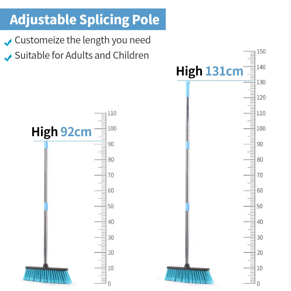 Balai de nettoyage de sol avec manche long réglable