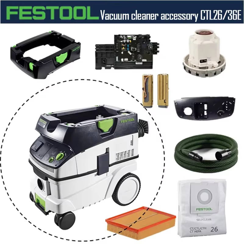 FESTOOL aspirateur 26/36E accessoire moteur général brosse en carbone élément filtrant tuyau de sac d'aspirateur (3