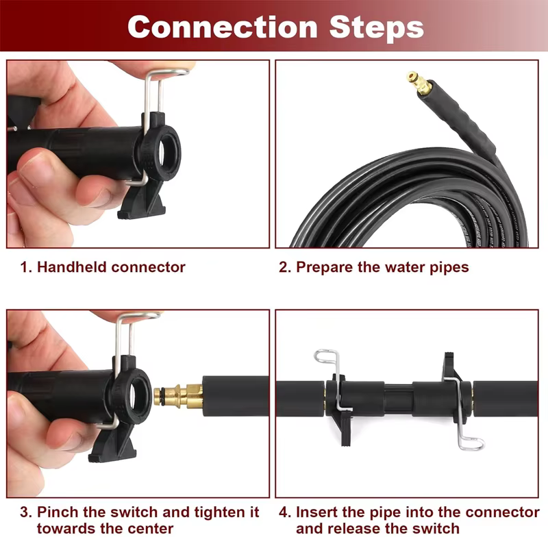 Connecteur d'extension de tuyau de pression pour série Karcher K2 K3 K4 K5 K6 K7 pour portée de nettoyage étendue