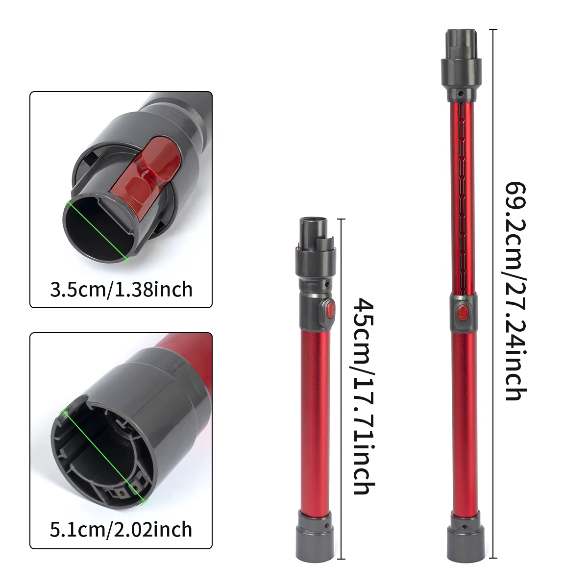 Tige d'extension télescopique pour aspirateur à main sans fil Dyson V7 V8 V10 V11 V15