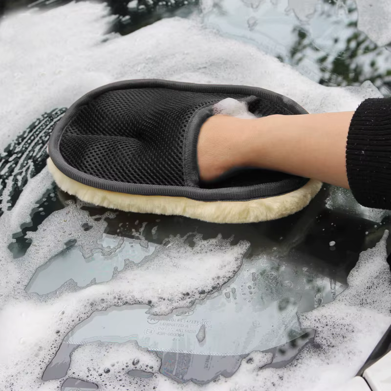 Gants de lavage de voiture en laine douce