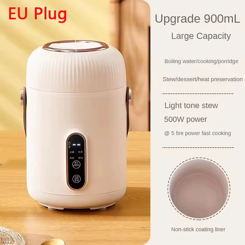 Mini-cuiseur électrique portable 220V 900ML pour ragoûts, mijoteuse, mini-hot pot et machine à porridge