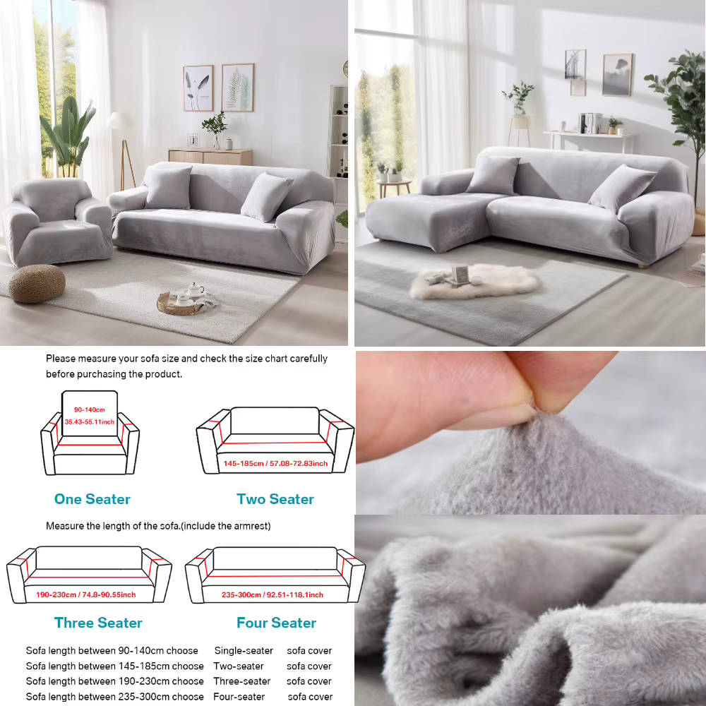 Housse de canapé en velours extensible Chesterfield housses