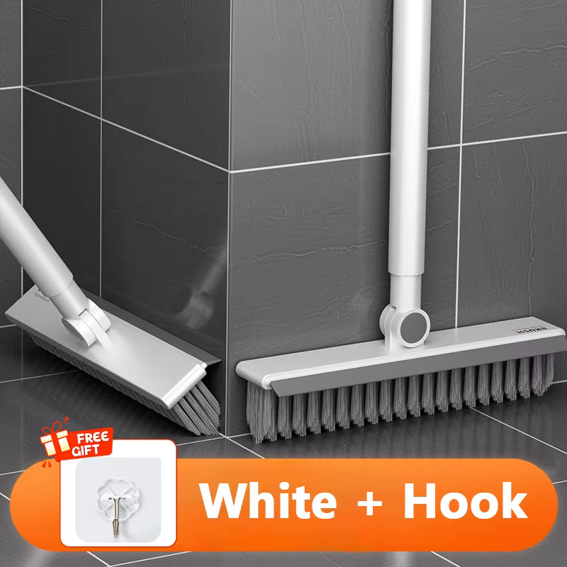 Brosse de nettoyage de sol, salle de bains, fenêtres, carrelage mural, brosse d'essuie-glace à Long manche 2 en 1, brosse à récurer, outil de nettoyage de douche