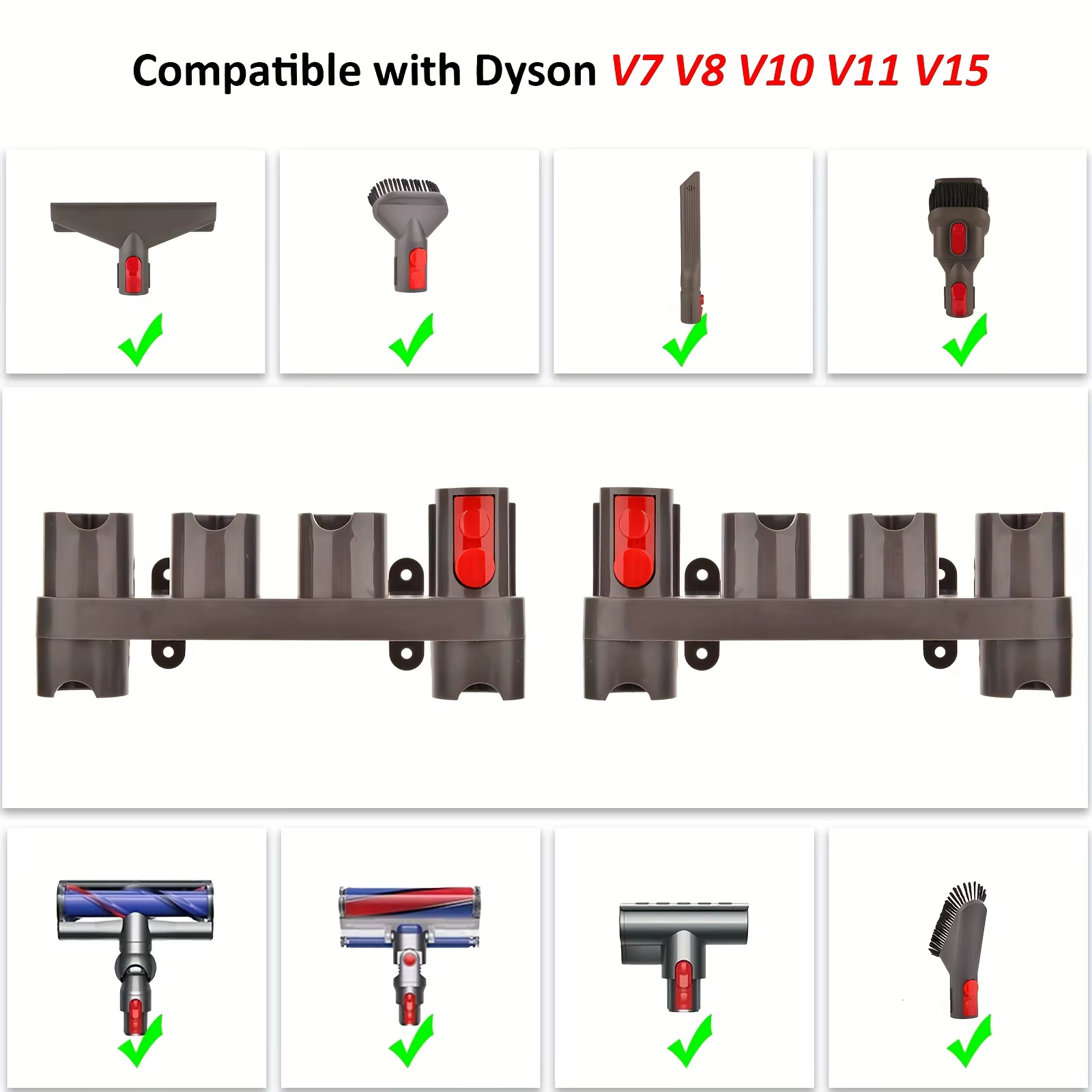 Organisateur d'accessoires muraux pour aspirateur Dyson V7/V8/V10/V11/V12/V15