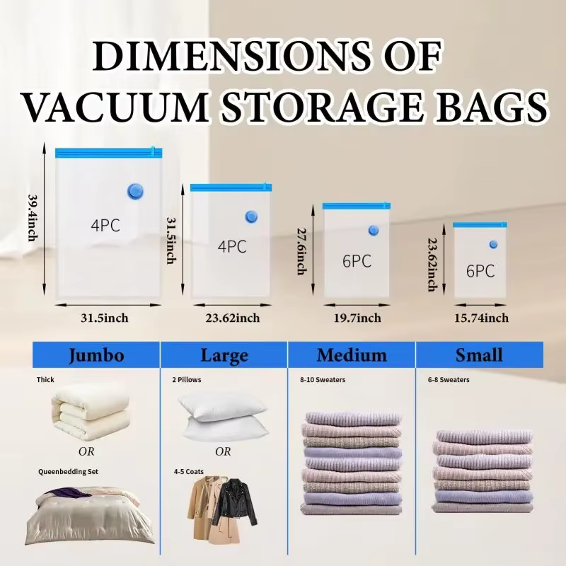 Sacs de rangement sous vide