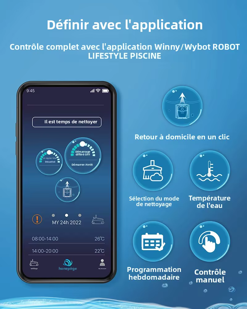 Robot nettoyeur de piscine électrique 30m