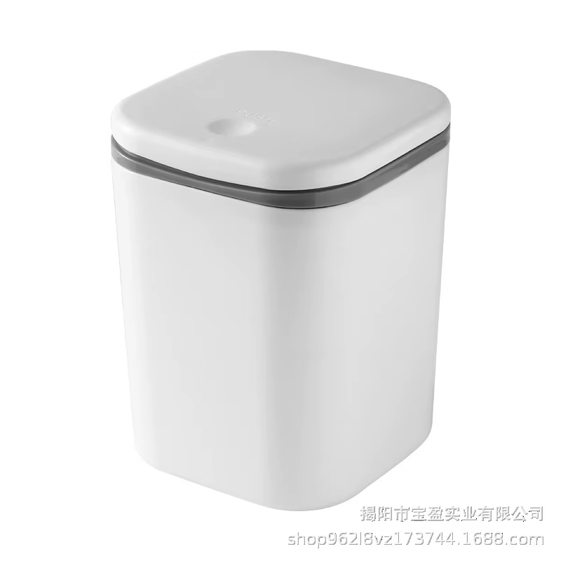 Poubelle en plastique avec couvercle à pression, petite poubelle pour la maison, le salon, le bureau, la voiture, la chambre, le dortoir, la cuisine, l'hôtel, bac à déchets pour le nettoyage