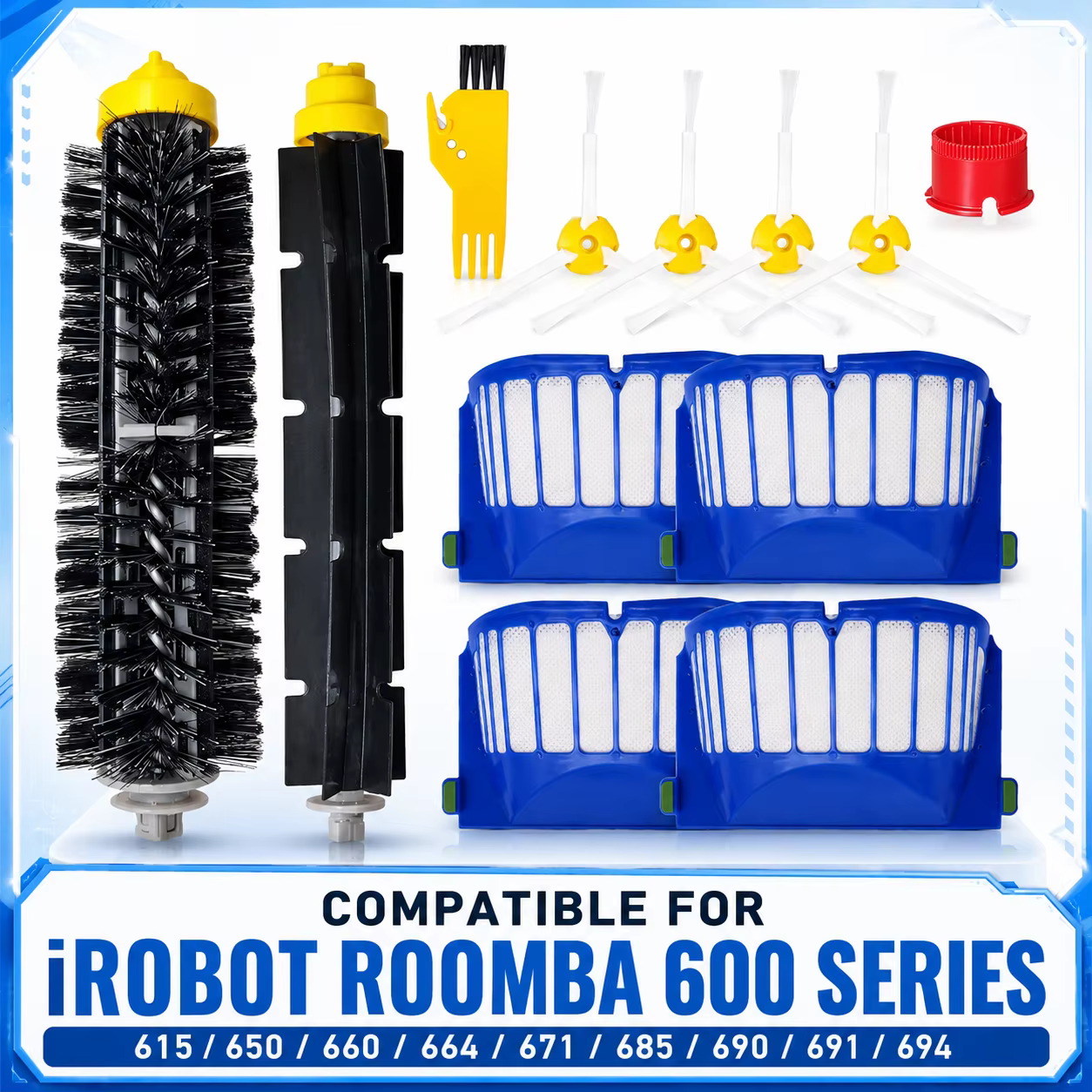 Pour iRobot Roomba série 600 615 664 671 690 691 694 650 660 685 Robot aspirateur brosse principale