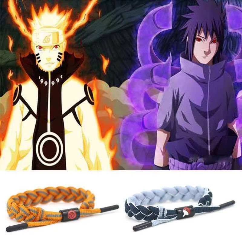 Bracelet tressé Naruto et Sasuke, accessoires de couple, cadeau, motif petit lion, merchandising anime Naruto