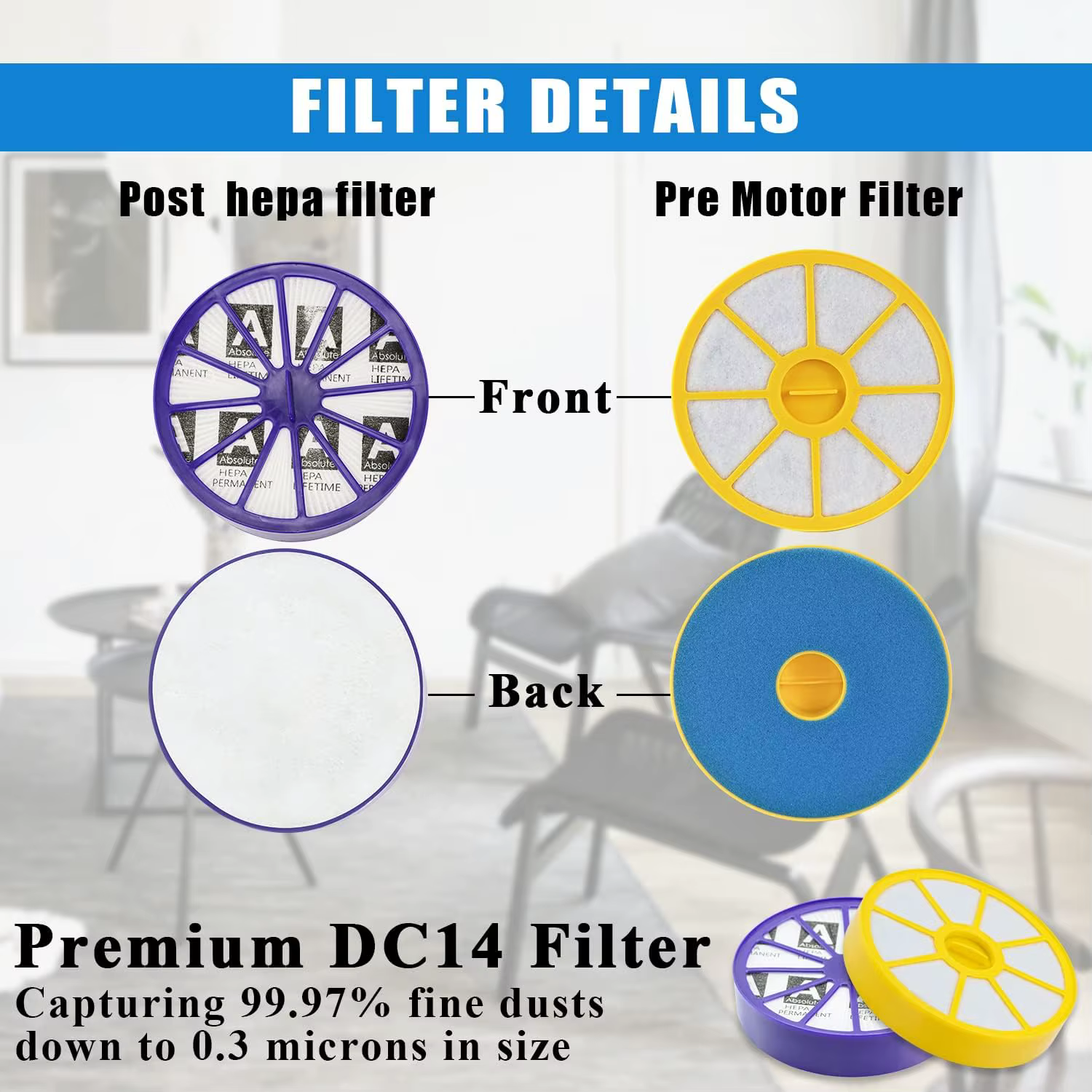 Filtre HEPA pour aspirateur Dyson DC05 DC08 DC19 DC20 DC21 DC29