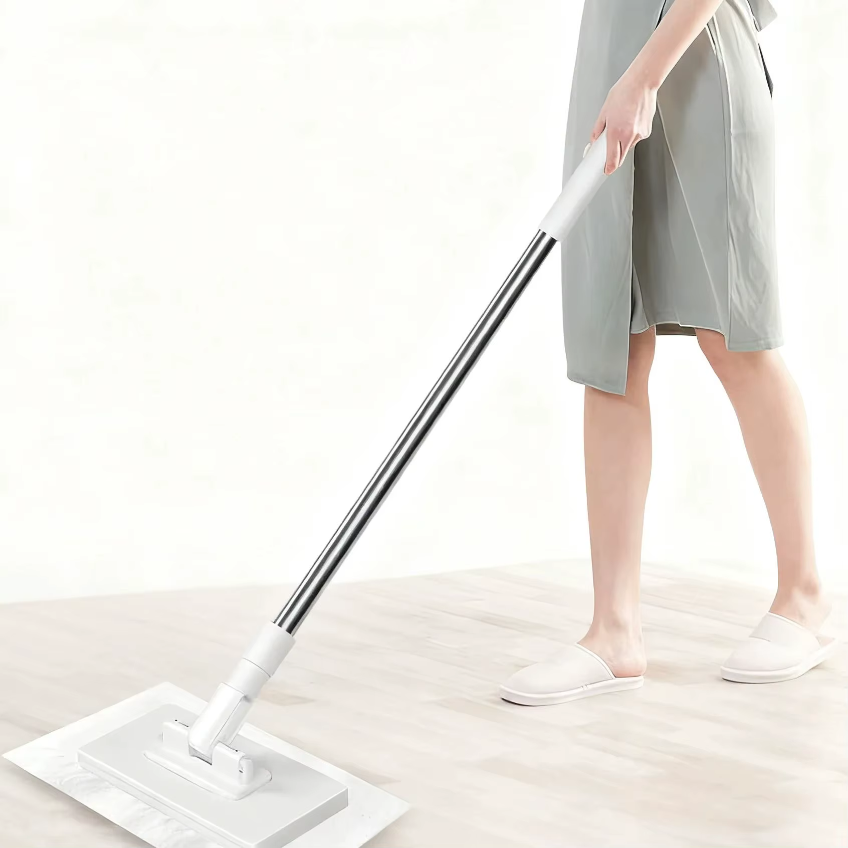 Nouveau avec 3 chiffons réutilisables vadrouille mains libres 360 ° Serre-tête rotative, Clip de vadrouille automatique, vadrouille, dépoussiérage