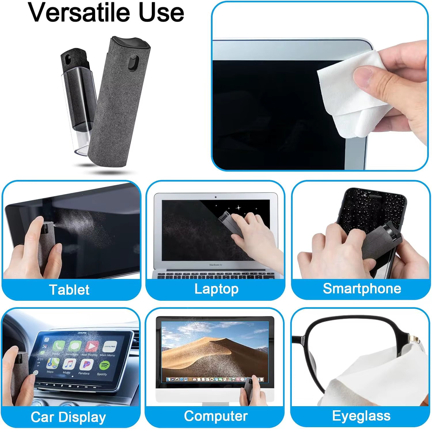 Kit de Nettoyage Écran Téléphone Portable et Tablette : Spray Portable