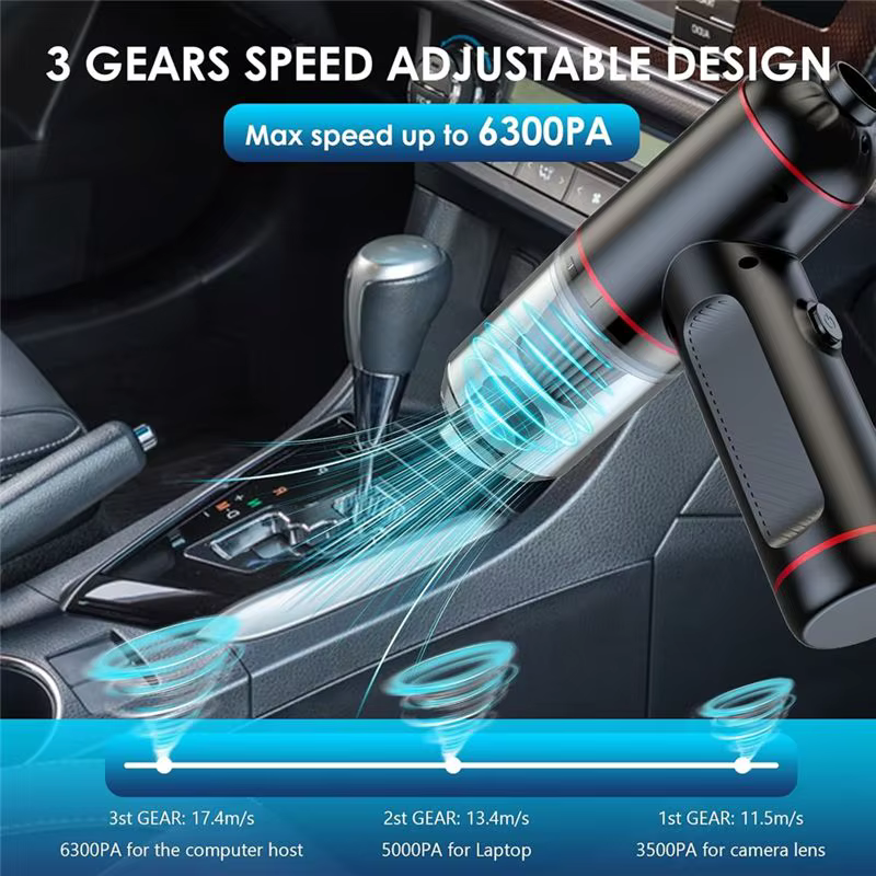 Aspirateur portatif sans fil ABKR, aspirateur pour voiture, aspirateur souffleur et pompe à vide 3 en 1, pour animaux de compagnie, voitures