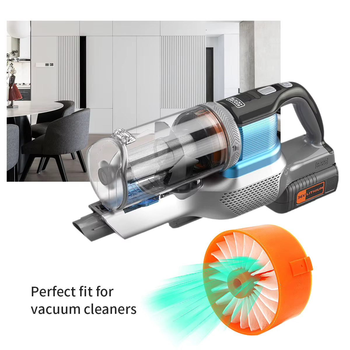 Filtre HEPA et rouleau de brosse pour aspirateur à manche sans fil BLACK+DECKER POWERSERIES BSV2020G BSV2020P BSV2020
