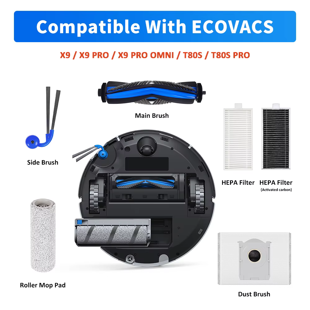 Brosse principale pour robot aspirateur ECOVACS DEEBOT X9/ X9Pro/ X9 Pro Omni/ T80S