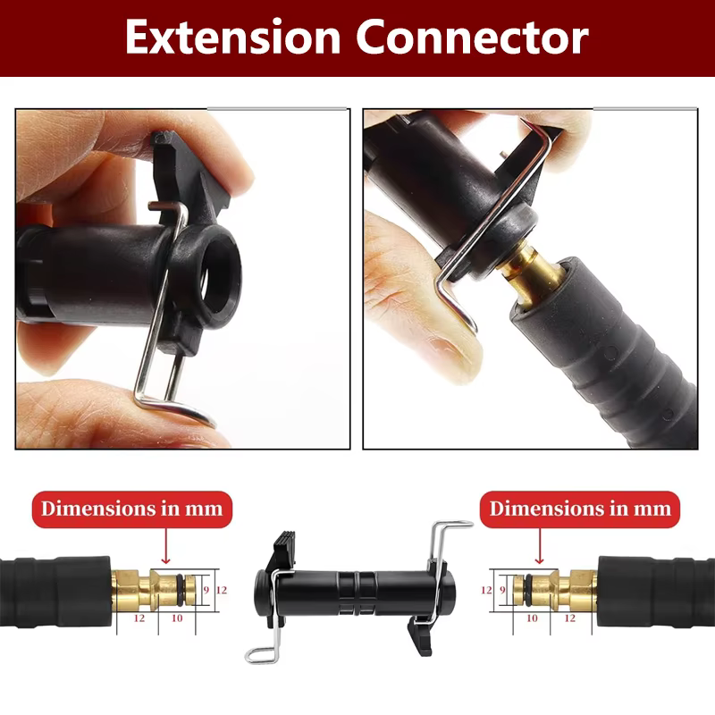 Connecteur d'extension de tuyau de pression pour série Karcher K2 K3 K4 K5 K6 K7 pour portée de nettoyage étendue