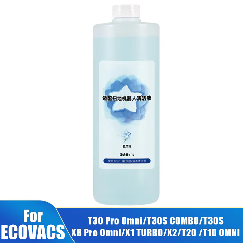 Solutions de nettoyage 1L pour aspirateur ECOVACS DEEBOT T30 Pro Omni \ T30S COMBO/T30S/X2 COMBO/X1 TURBO/X2/T20 /T10