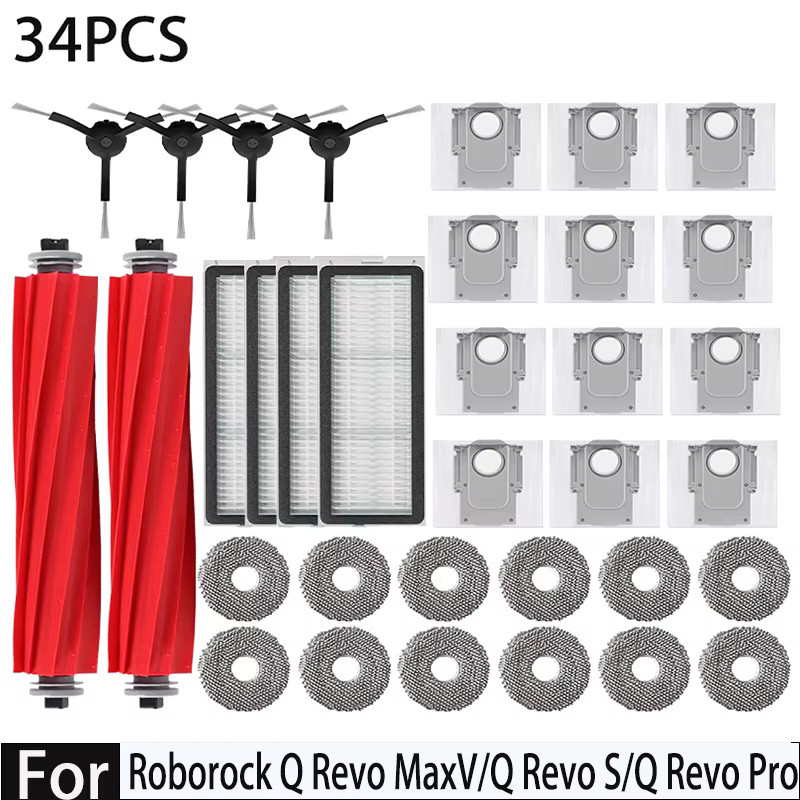 Ensemble d'accessoires pour aspirateur Roborock Q Revo MaxV/S/Pro - Sac à poussière