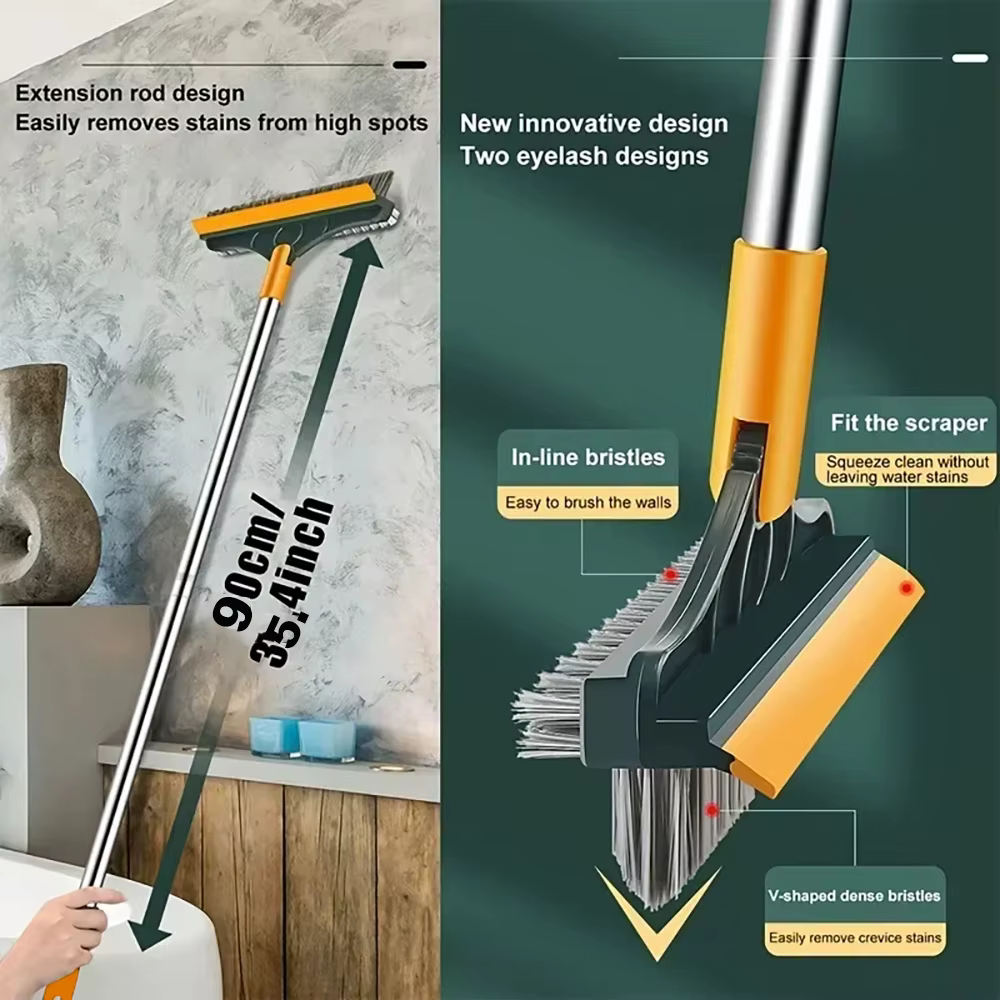 Brosse de nettoyage 2 en 1 pour sol de salle de bain