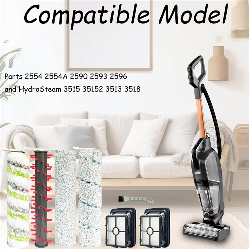 Pièces de rechange pour Bissell Crosswave Hydrosteam 35151 rouleaux de brosse d'aspirateur filtre